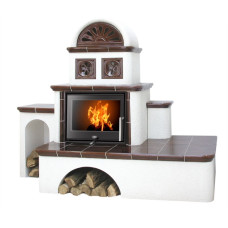 Kachlová pec ABX Pegas hnědá, levá